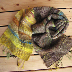 毛糸の手織りマフラー2111 3枚目の画像