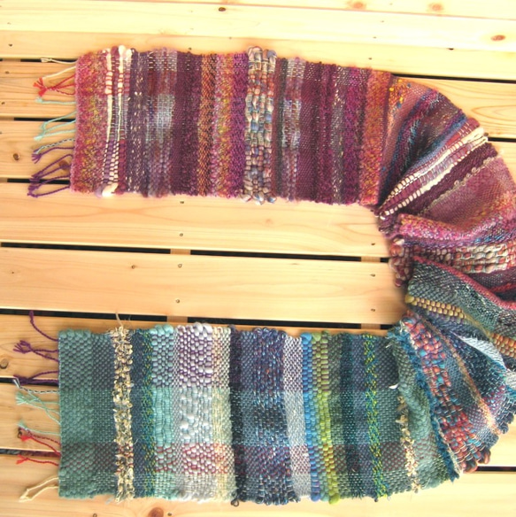毛糸の手織りマフラー221 5枚目の画像