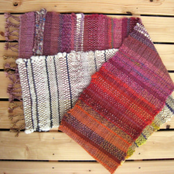 毛糸の手織りマフラー2112 6枚目の画像