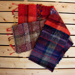 毛糸の手織りマフラー2113 6枚目の画像