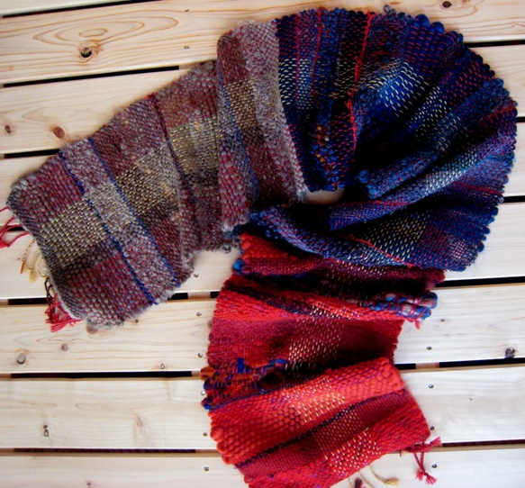 毛糸の手織りマフラー2113 8枚目の画像