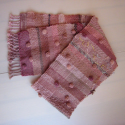 毛糸の手織りマフラー2115 2枚目の画像