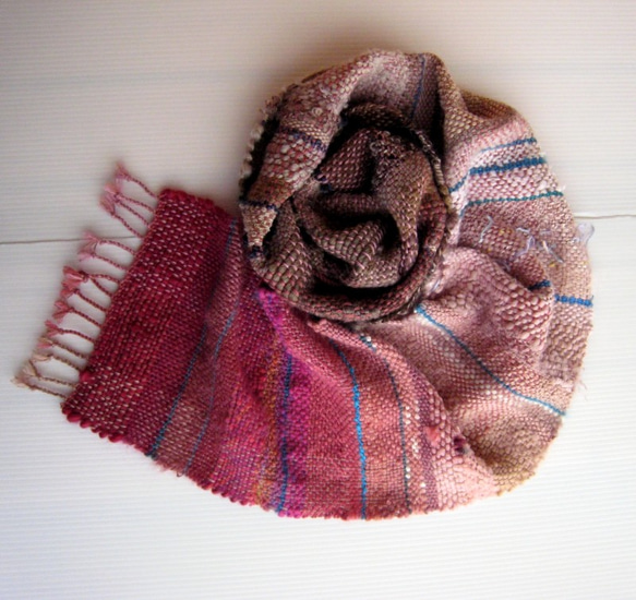 毛糸の手織りマフラー2116 9枚目の画像