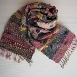毛糸の手織りマフラー2117 3枚目の画像