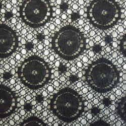 コインサークルの綿レース　【黒】　幅107cm×長さ30cm　D/#LB3603TC 1枚目の画像
