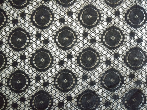 コインサークルの綿レース　【黒】　幅107cm×長さ30cm　D/#LB3603TC 5枚目の画像