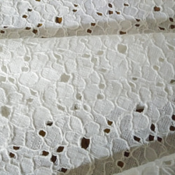 野に咲く様な花柄の綿レース　【オフ白】幅103cm×長さ30cm D/#LB3607NC 2枚目の画像