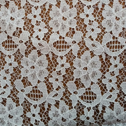 3種類の花柄の綿レース【晒】幅105cm×長さ30cm  D/#LB8001TC晒 1枚目の画像