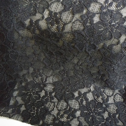 中花柄のしなやかな綿レース【黒】幅97cm×長さ50cm　D/#LB10003NC 2枚目の画像