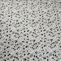 小花とつぼみ模様の綿レース【オフ白】幅102cm×長さ30cm　D/#LB4203NC1 5枚目の画像