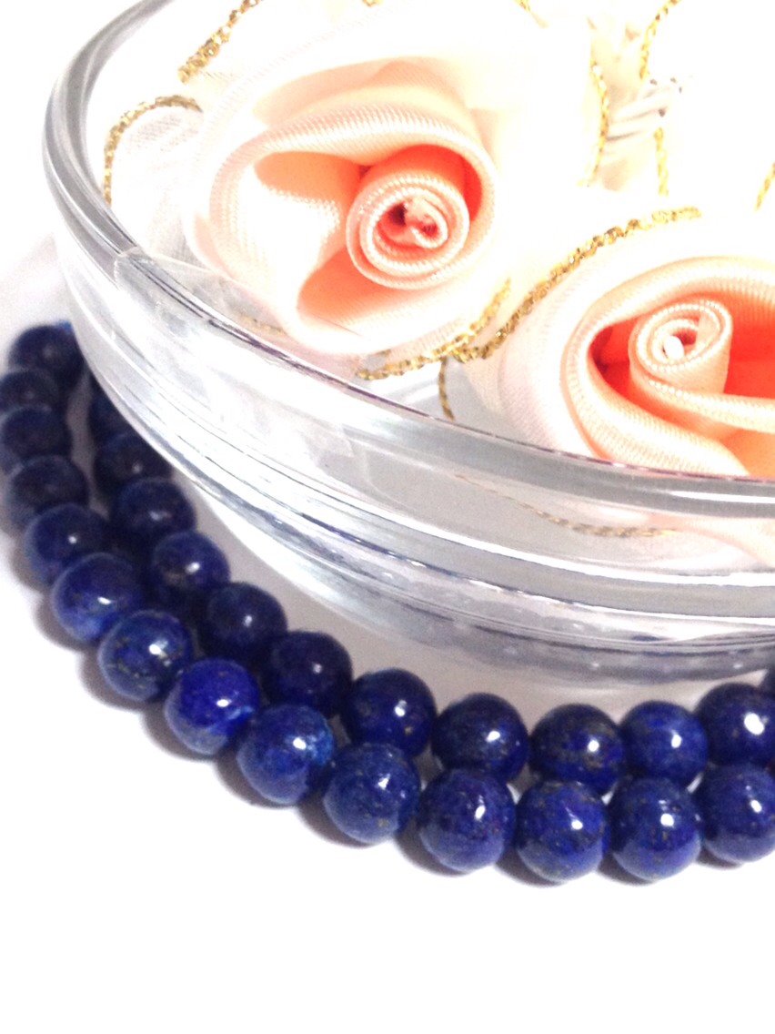 幸運引寄せの石】アフガニスタン産 天然ラピスラズリ 6ミリ 8コ 天然石