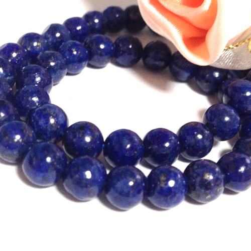 幸運引寄せの石】アフガニスタン産 天然ラピスラズリ 6ミリ 8コ 天然石