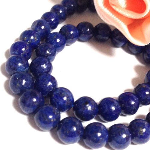 幸運引寄せの石】アフガニスタン産 天然ラピスラズリ 6ミリ 8コ 天然石