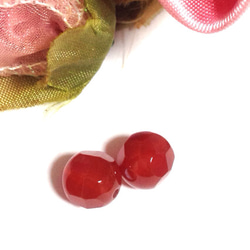 【紅葉の精】カーネリアン　天然石　ラウンドカット　7-8mm　2個 2枚目の画像