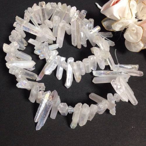 氷柱 穴有】クリスタル ポイント 穴有 10本 4-5mm前後 (水晶 氷柱 穴有】クリスタル ポイント 穴有 10本 4-5mm前後 (水晶