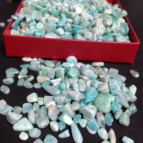 ☆特選一連☆激安☆希望の石【濃い青緑色♢ロシア産アマゾナイトさざれ