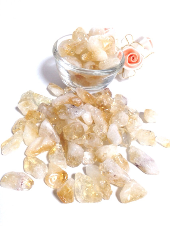 穴無】シトリン ホワイトクラッシュ さざれ石 30g 天然石 lia stone