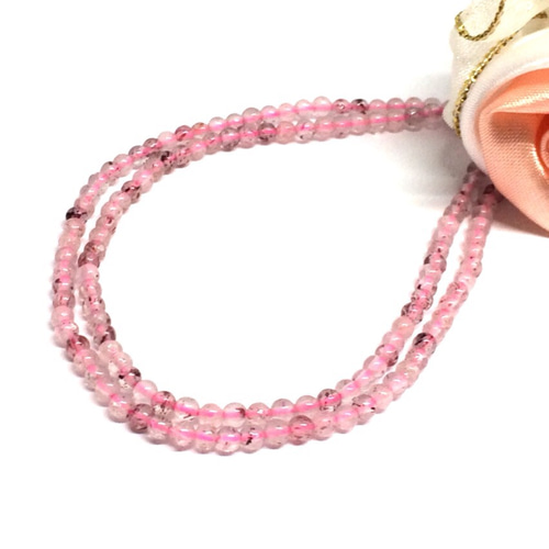 トムピンクエピドート ピンクエピドート ラウンド8～9mm ブレスレット｜天然石ビーズの
