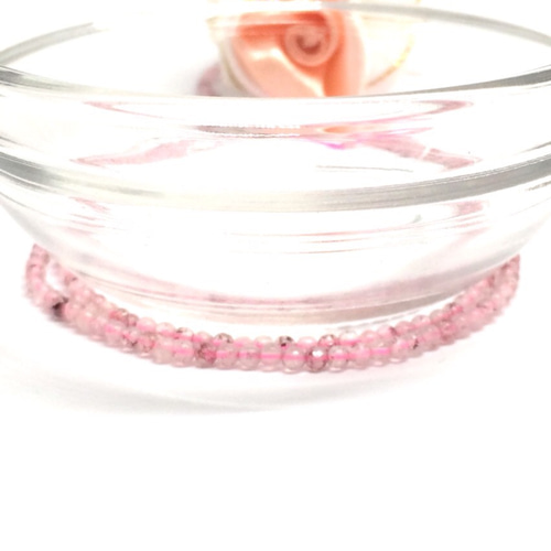 トムピンクエピドート ピンクエピドート ラウンド8～9mm ブレスレット｜天然石ビーズの