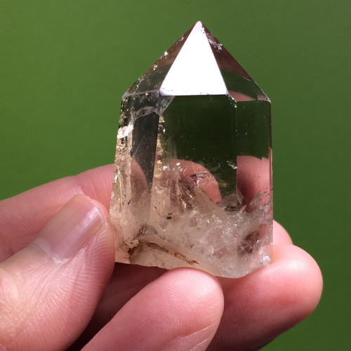 天然石】ライトニング水晶(雷で出来る水晶） ポイント（六角柱）1点