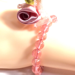 ・【穴有】～桜ん坊glass～チェリークォーツ（人工）丸珠　8ｍｍ15個 2枚目の画像