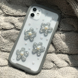 耐衝撃iPhoneケース iFace型 花柄 韓国 ハンドメイド 衝撃吸収ケース iPhone11 iPhoneSE 1枚目の画像