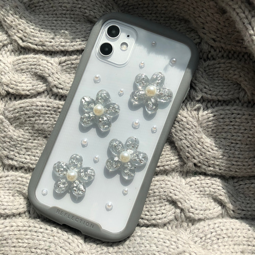 耐衝撃iPhoneケース iFace型 花柄 韓国 ハンドメイド 衝撃吸収