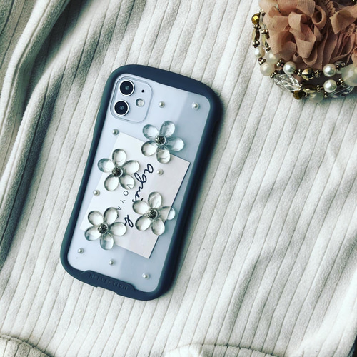 衝撃吸収ケース iPhoneケース iFace型 花柄 韓国 ハンドメイド