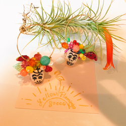 フリーダ　カトリーナ　メキシカンスカルフープピアス　mexican skull earrings 9枚目の画像