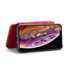 iphoneケース 全機種対応iPhone11 スマホケース 手帳型 赤  Galaxy S9+ 多机能財布ケース兼用 3枚目の画像