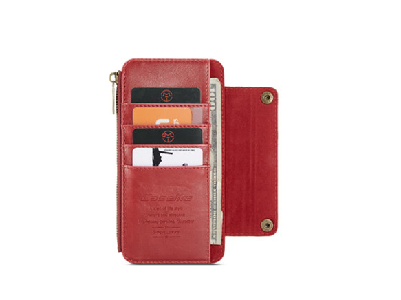 iphoneケース 全機種対応iPhone11 スマホケース 手帳型 赤  Galaxy S9+ 多机能財布ケース兼用 4枚目の画像