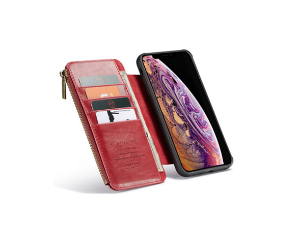 iphoneケース 全機種対応iPhone11 スマホケース 手帳型 赤  Galaxy S9+ 多机能財布ケース兼用 5枚目の画像
