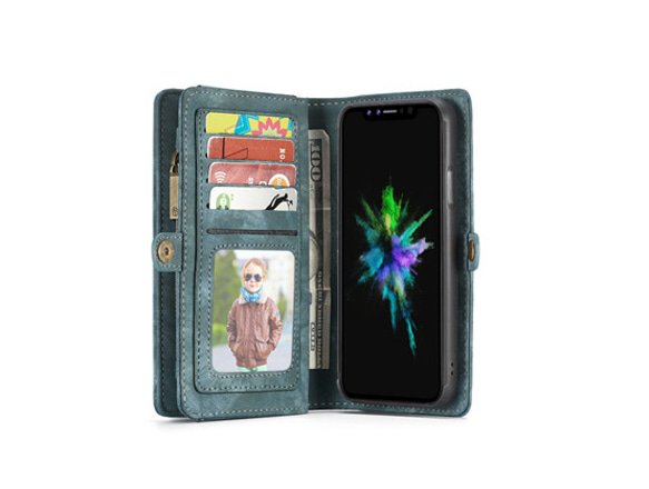 iphoneケース 全機種対応iPhoneSE2 スマホケース 手帳型 青  Galaxy S8+ 多机能財布ケース兼用 4枚目の画像