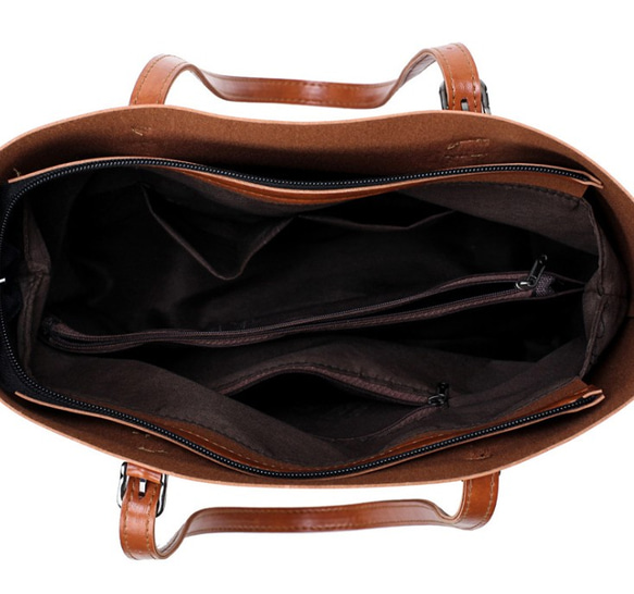 オイルワックスレザーバケットバッグ ショルダーバッグ レディース ミイラバッグ 大容量 ハンドバッグ シンプルな 通勤 5枚目の画像