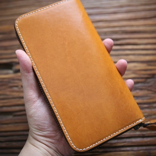 オレンジ レザー 長財布 ジッパー式 日本限定 バイカラー ジップアラウンドウォレット ・オレンジ