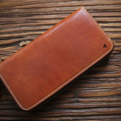 オレンジ レザー 長財布 ジッパー式 栃木レザー 財布 長財布 メンズ レディース 本革 牛革 レザー 小物入れ