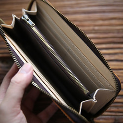 イタリア製メンズ長財布 レザージッパーウォレット クラッチバッグ本革 財布マルチカード 高級感  小銭入れ がま口 8枚目の画像