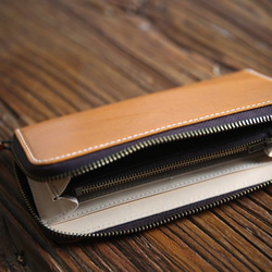 イタリア製メンズ長財布 レザージッパーウォレット クラッチバッグ本革 財布マルチカード 高級感  小銭入れ がま口 9枚目の画像