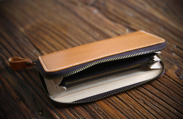 イタリア製メンズ長財布 レザージッパーウォレット クラッチバッグ本革 財布マルチカード 高級感  小銭入れ がま口 9枚目の画像