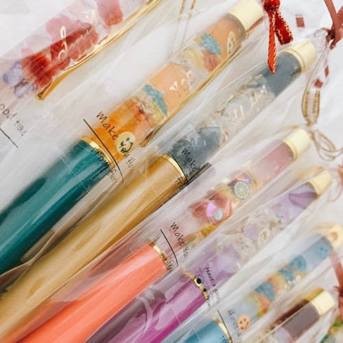 パステル！ミニフルーツ入りカラフルハーバリウムボールペン ペン