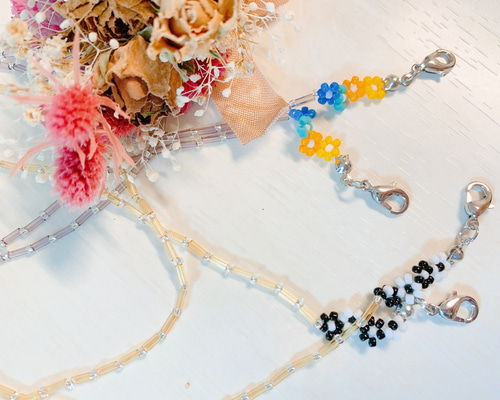 ♪537❤️ 薔薇　パール　マスクチェーン　メガネチェーン　ハンドメイド　マスク ♪537❤️ 薔薇パールマスクチェーンメガネチェーンハンドメイド