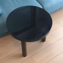 サイドテーブル／黒光沢サークルタイプ 5枚目の画像