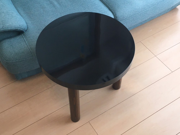 サイドテーブル／黒光沢サークルタイプ 5枚目の画像