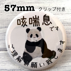送料無料 花粉症 かふんしょう 缶バッジ お座りパンダ 44mm その他