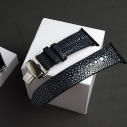 【高級革使用】スティングレイ　エイ革　スターマーク　Applewatchベルト　腕時計 バンド　本革　 2枚目の画像