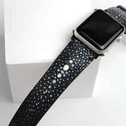 【高級革使用】スティングレイ　エイ革　スターマーク　Applewatchベルト　腕時計 バンド　本革　 4枚目の画像