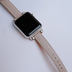 高級革使用　アップルウォッチベルト　イタリア産レザー 　レディース　本革　細め　時計ベルト　 4枚目の画像