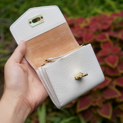 柔らかい高級革使用　手縫い　可愛い　ミニウォレット　ミニ財布　トゴ革　コンパクト　小物入れ 2枚目の画像