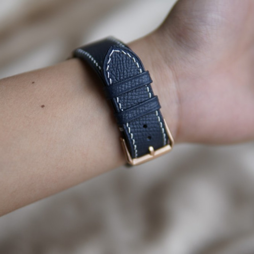 The Posh Tech★上質なレザーAPPLE WATCH STRAPネイビー Genuine Leather Watch band for Apple Watch – n max n Japan
