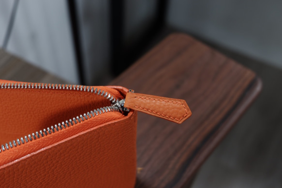 【オールレザー】柔らかい高級革使用　手縫い　ミニウォレット　ミニ財布　トゴ革　コンパクト　内側レザー 5枚目の画像